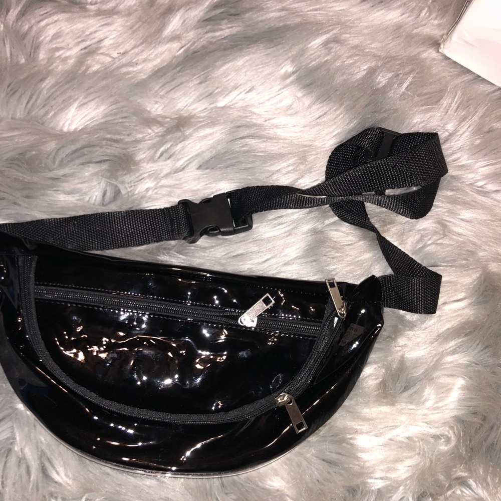 Black transparent fanny pack